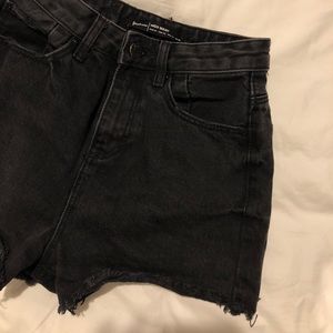 Black Denim Mom Shorts